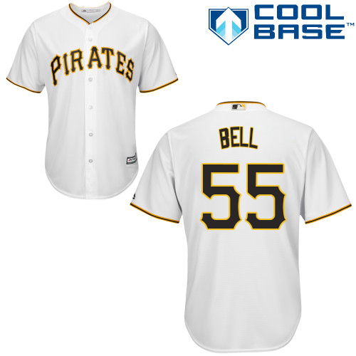 Pirates #55 Josh Bell White New Cool Base Stitched MLB Jersey - Click Image to Close